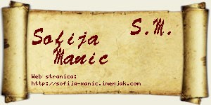 Sofija Manić vizit kartica